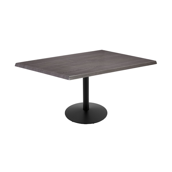 30" Tall OD214 Black Table Base 22" Diameter Foot 30" x 48" Charcoal Top by the HollBar Stool Co.